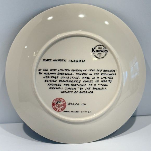 Norman Rockwell Heritage Collection "The Ship Builder" Knowles Collectible Plate - Picture 2 of 3